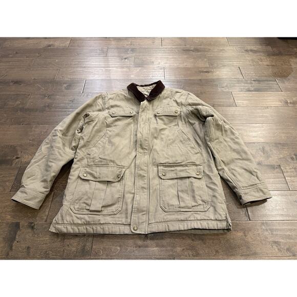 Duluth Mens Beige Fire Hose Iron Range Field Coat Heavy Duty Warm Size XL $159 - Picture 2 of 9